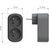 Electraline 531196 Adaptateur Fiche Multiprise Biplite Prima 2 Prises françaises 16A, Adaptateur Murale, Blanc