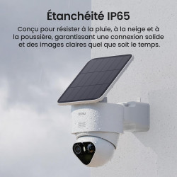 aosu 4K Caméra Surveillance WiFi Extérieure sans Fil,8MP Camera Exterieur Solaire,Vision Nocturne TrueColor,Triple Détection (PI