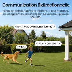 aosu 4K Caméra Surveillance WiFi Extérieure sans Fil,8MP Camera Exterieur Solaire,Vision Nocturne TrueColor,Triple Détection (PI