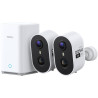 aosu 2K Caméra Surveillance WiFi Extérieure Intérieur sans Fil, Kit 2 Caméras avec aosuBase 2.0 Stockage Local, sans Abonnement,
