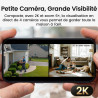 aosu 2K Caméra Surveillance WiFi Extérieure Intérieur sans Fil, Kit 2 Caméras avec aosuBase 2.0 Stockage Local, sans Abonnement,