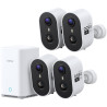 aosu 2K Caméra Surveillance WiFi Extérieure Intérieur sans Fil, 4 Cam Kit & 2.0 aosuBase, sans Abonnement, Extensible à 1 to, AI