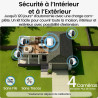 aosu 2K Caméra Surveillance WiFi Extérieure Intérieur sans Fil, 4 Cam Kit & 2.0 aosuBase, sans Abonnement, Extensible à 1 to, AI