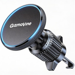 GizmoVine Support Téléphone Voiture Magnétique MagSafe 2026 - Crochet Métallique Réglable, 20 Aimants N52, Force 3KG, pour Grill