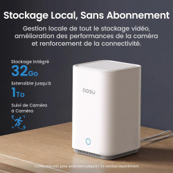 aosu 2K Caméra Surveillance WiFi Extérieure Intérieur sans Fil, 6 Caméras Kit & 2.0 aosuBase, sans Abonnement, Extensible à 1 to