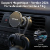 GizmoVine Support Téléphone Voiture Magnétique MagSafe 2026 - Crochet Métallique Réglable, 20 Aimants N52, Force 3KG, pour Grill