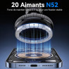 GizmoVine Support Téléphone Voiture Magnétique MagSafe 2026 - Crochet Métallique Réglable, 20 Aimants N52, Force 3KG, pour Grill
