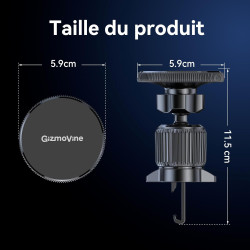 GizmoVine Support Téléphone Voiture Magnétique MagSafe 2026 - Crochet Métallique Réglable, 20 Aimants N52, Force 3KG, pour Grill