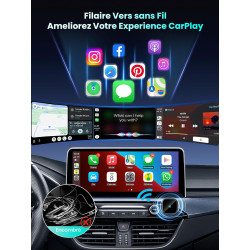 DH5 Adaptateur CarPlay sans Fil, Connexion Filaire vers sans Fil avec Type-C/USB, Plug-and-Play avec Connexion Automatique, Comp