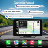 Carplay voiture, portable autoradio carplay & android auto sans fil, stéréo de voiture 7 pouces écran tactile avec gps navigatio