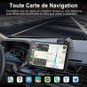 Carplay voiture, portable autoradio carplay & android auto sans fil, stéréo de voiture 7 pouces écran tactile avec gps navigatio