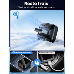 D1 Adaptateur CarPlay sans fil pour iOS, Conversion de CarPlay filaire en CarPlay sans fil, Plug & Play avec USB/Type-C, mini et