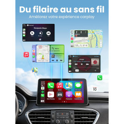 D1 Adaptateur CarPlay sans fil pour iOS, Conversion de CarPlay filaire en CarPlay sans fil, Plug & Play avec USB/Type-C, mini et