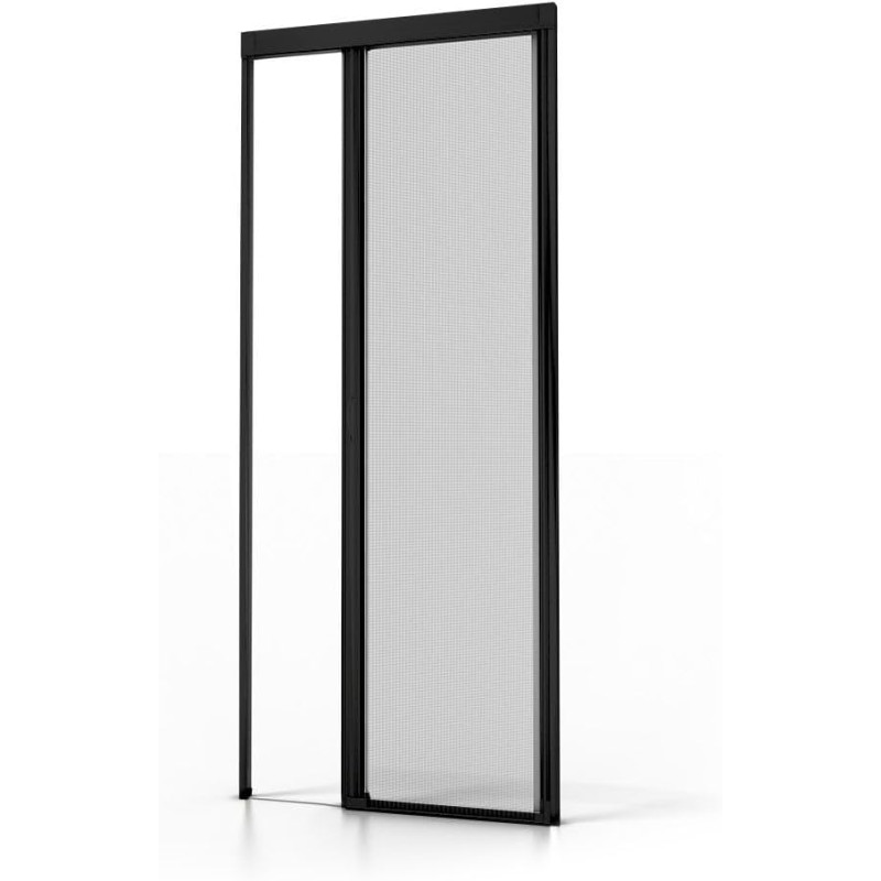 Avosdim Store moustiquaire Porte Alu Luxe - H230 x L140cm recoupable - Marron 8019 texturé - Protection contre les insectes ajus