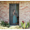Avosdim Store moustiquaire Porte Alu Luxe - H230 x L140cm recoupable - Marron 8019 texturé - Protection contre les insectes ajus