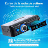 Autoradio bleutooth, wistrue poste radio voiture bleutooth avec main libre, fm 1 din autoradio avec port de charge usb (2.1a), l