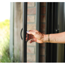 Avosdim Store moustiquaire Porte Alu Luxe - H230 x L140cm recoupable - Marron 8019 texturé - Protection contre les insectes ajus