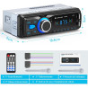 Autoradio bleutooth, wistrue poste radio voiture bleutooth avec main libre, fm 1 din autoradio avec port de charge usb (2.1a), l