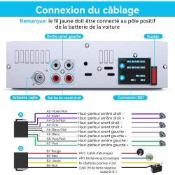 Autoradio bleutooth, wistrue poste radio voiture bleutooth avec main libre, fm 1 din autoradio avec port de charge usb (2.1a), l