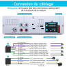 Autoradio bleutooth, wistrue poste radio voiture bleutooth avec main libre, fm 1 din autoradio avec port de charge usb (2.1a), l