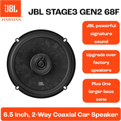 JBL Stage3 Gen2 68F Haut-Parleurs Voiture Coaxiaux 2 Voies 16,5cm (6,5 Pouces) 560W Pack de 2 - Hi-FI Audio Automobile Basses Pl