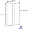 Avosdim Store moustiquaire Porte Alu Luxe (Gris RAL7038, L240 x H 230 cm)