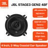 JBL Stage3 Gen2 48F Haut-Parleurs Voiture Coaxiaux 2 Voies 10cm (4 Pouces) 400W Pack de 2 - Hi-FI Audio Automobile Basses Plus O