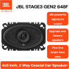 JBL Stage3 Gen2 648F Haut-Parleurs Voiture Coaxiaux 2 Voies 4x6 Pouces (10x15cm) 480W Pack de 2 - Hi-FI Audio Automobile Basses 