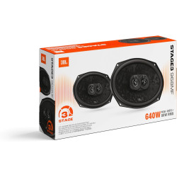 JBL Stage3 Gen2 968MF Haut-Parleurs Voiture Coaxiaux 3 Voies 6x9 Pouces (15x23cm) 640W Pack de 2 - Hi-FI Audio Automobile Puissa