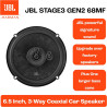 JBL Stage3 Gen2 68MF Haut-Parleurs Voiture Coaxiaux 3 Voies 16,5cm (6,5 Pouces) 560W Pack de 2 - Hi-FI Audio Automobile Basses P