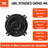 JBL Stage3 Gen2 48 Haut-Parleurs Voiture Coaxiaux 2 Voies 10cm (4 Pouces) 400W Pack de 2 - Hi-FI Audio Automobile Basses Plus On