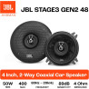 JBL Stage3 Gen2 48 Haut-Parleurs Voiture Coaxiaux 2 Voies 10cm (4 Pouces) 400W Pack de 2 - Hi-FI Audio Automobile Basses Plus On
