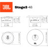 JBL Stage3 Gen2 48 Haut-Parleurs Voiture Coaxiaux 2 Voies 10cm (4 Pouces) 400W Pack de 2 - Hi-FI Audio Automobile Basses Plus On