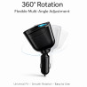Double Prise Allume Cigare 12V, 120W Multiprise Allume Cigare QC3.0/PD/2.4A,Chargeur Voiture Allume Cigare USB avec Voltmètre LE