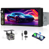 Autoradio 1 din bleutooth autoradio car play voiture avec sans fil car play & android auto,6.9 pouces hd écran tactile,radio fm/