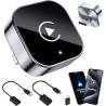 Adaptateur Carplay sans Fil & Android Auto sans Fil 2 en 1 Mini (Version 2026) – Plug & Play, reconnexion Rapide, 3 Accessoires 
