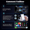 Adaptateur Carplay sans Fil & Android Auto sans Fil 2 en 1 Mini (Version 2026) – Plug & Play, reconnexion Rapide, 3 Accessoires 