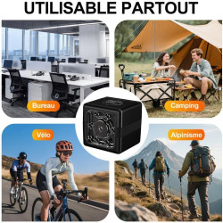 Camera Espion sans Fil 1080P-Mini Caméra Cachée Discrète avec Détection Mouvement et Vision Nocturne, Caméra Surveillance Intéri