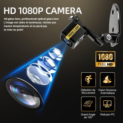 Caméra Espion sans Fil 1080P,Micro Spy Cam Discrète Invisible avec Détection Mouvement Vision Nocturne pour Surveillance Maison,