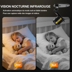 Caméra Espion sans Fil 1080P,Micro Spy Cam Discrète Invisible avec Détection Mouvement Vision Nocturne pour Surveillance Maison,