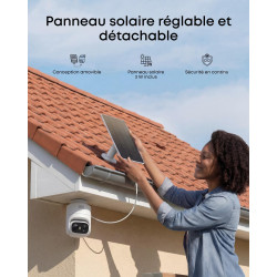 eufy Security eufyCam C37, caméra Surveillance WiFi extérieure sans Fil, Suivi IA motorisé à 360°, Solaire 2K, détection de Pers