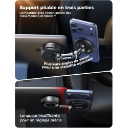 JOYROOM Support Téléphone Voiture Magnetique Pliable en trois parties,Support Magsafe Voiture avec 360°Bras Métallique, Aimant T