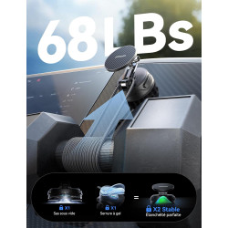 JOYROOM Support Téléphone Voiture Magnetique Pliable en trois parties,Support Magsafe Voiture avec 360°Bras Métallique, Aimant T