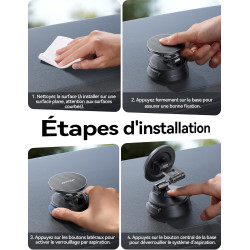 JOYROOM Support Téléphone Voiture Magnetique Pliable en trois parties,Support Magsafe Voiture avec 360°Bras Métallique, Aimant T