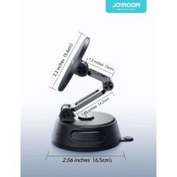 JOYROOM Support Téléphone Voiture Magnetique Pliable en trois parties,Support Magsafe Voiture avec 360°Bras Métallique, Aimant T