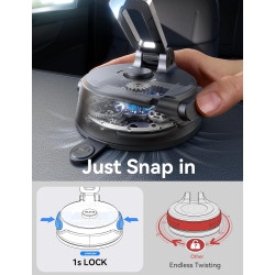 JOYROOM Support de téléphone de voiture, [3 volets] MagSafe Support de voiture pour voiture, [Ventouse Pro + Base en gel] Rotati