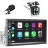 Autoradio 1 din bleutooth autoradio car play voiture avec sans fil carplay & android auto, 7 pouces hd écran tactile, fm, mic, u