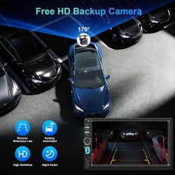 Autoradio 1 din bleutooth autoradio car play voiture avec sans fil carplay & android auto, 7 pouces hd écran tactile, fm, mic, u
