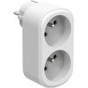 Electraline 531196 Adaptateur Fiche Multiprise Biplite Prima 2 Prises françaises 16A, Adaptateur Murale, Blanc