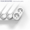 Electraline 531196 Adaptateur Fiche Multiprise Biplite Prima 2 Prises françaises 16A, Adaptateur Murale, Blanc